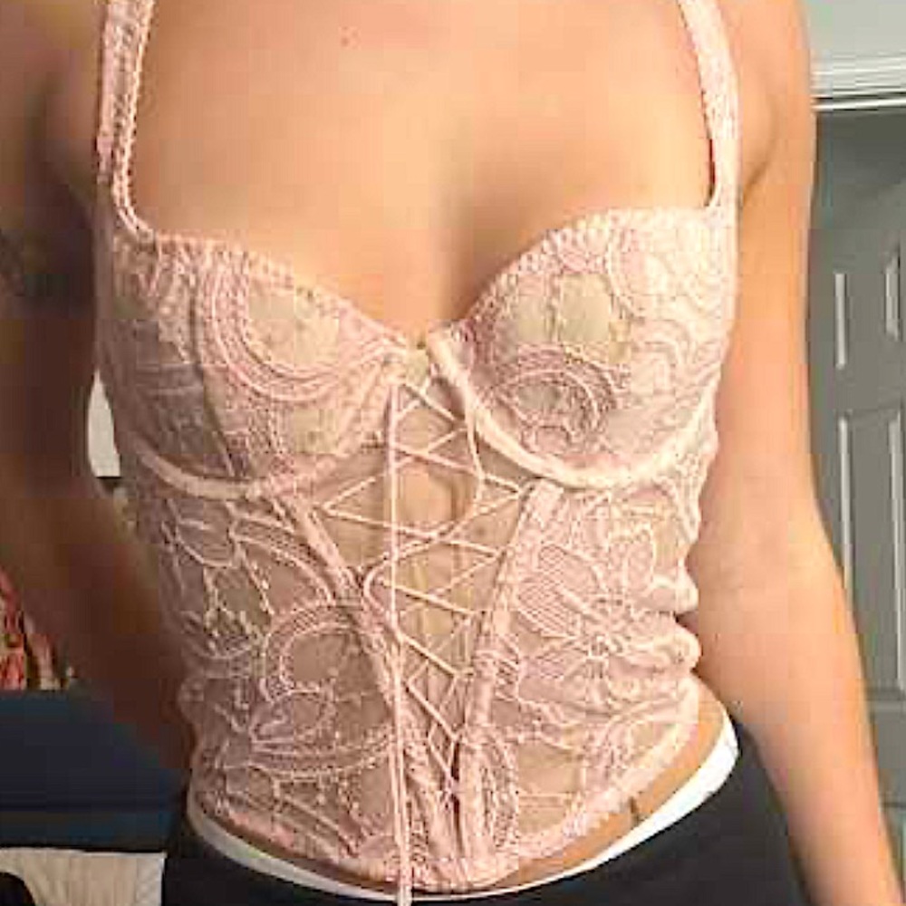 Rare Special VS Ballet Corset Dainty Overbust Lace Up Front Longline Intricate
